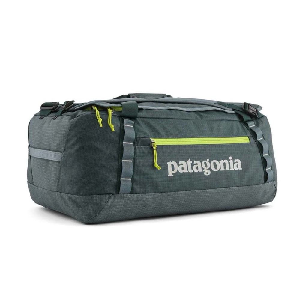 Patagonia Duffel Bag - Dark Green with Neon Accents